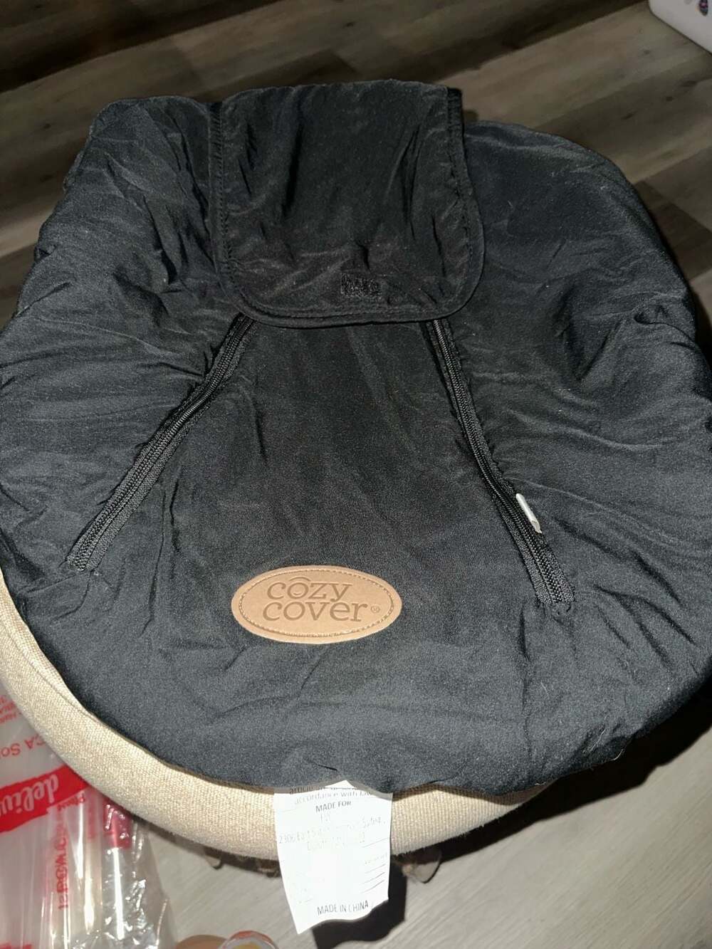 Cozy Cover Infant Car Seat Cover Black Fleece